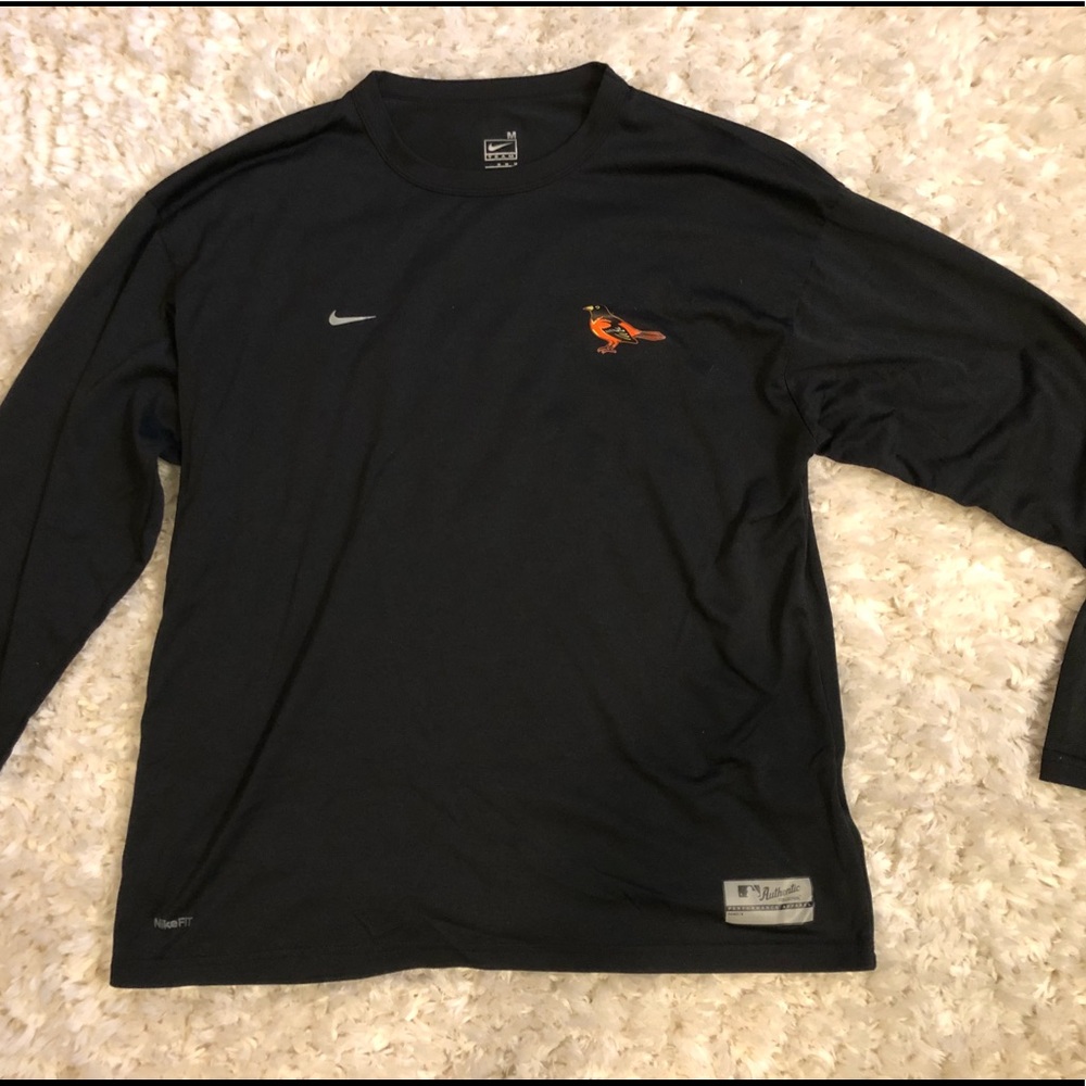 Black Nike Baltimore Orioles Long Sleeve Shirt Med